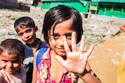 Dzieci w obozie w Bangladeszu