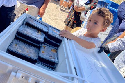 Dystrybucja posiłków dla uchodźców w Grecji